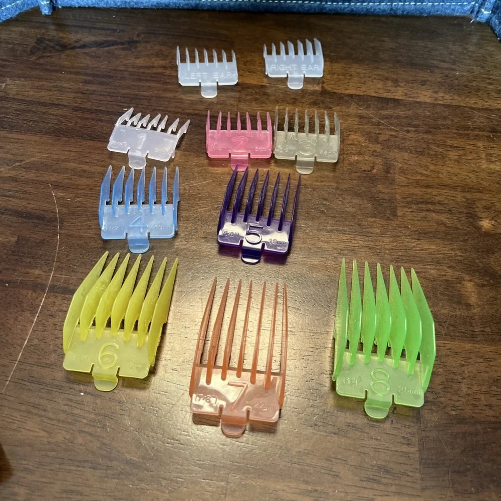 CONAIR CLIPPERS‎ SET OF 10 DIFFERENT SIZES EUC HAIRCUTTING TOOLS
